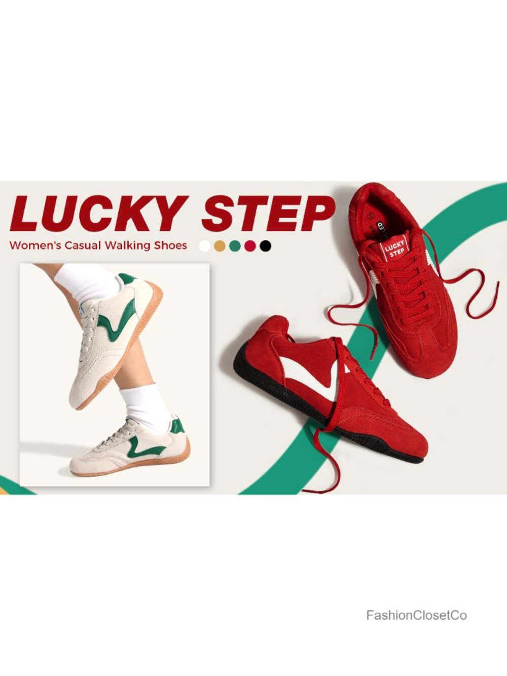 Women's Casual Suede Lace-Up Fashion Sneakers Lightweight Non-Slip Walking Shoes - Picture 6 of 6